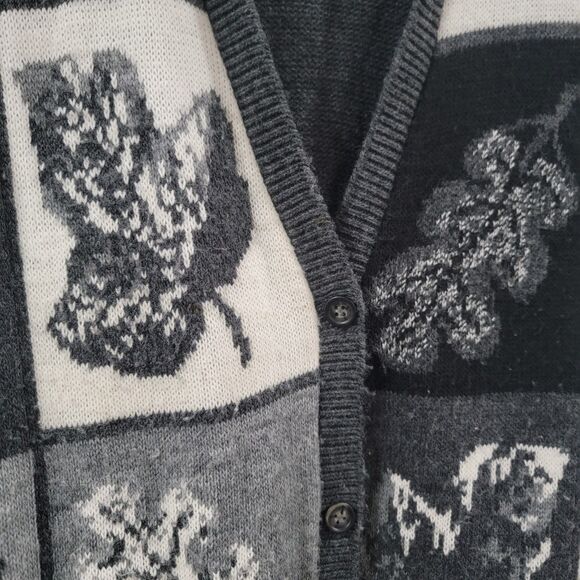Vintage Southern Lady Womens Sweater Vest Cardigan Size XL Fall Leaves Autumn - Picture 2 of 6